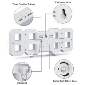 3D LED Digital Wall Clock