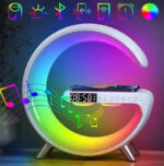 LED Wireless Charging RGB Bluetooth Speaker Clock and Rechargeable Table Lamp