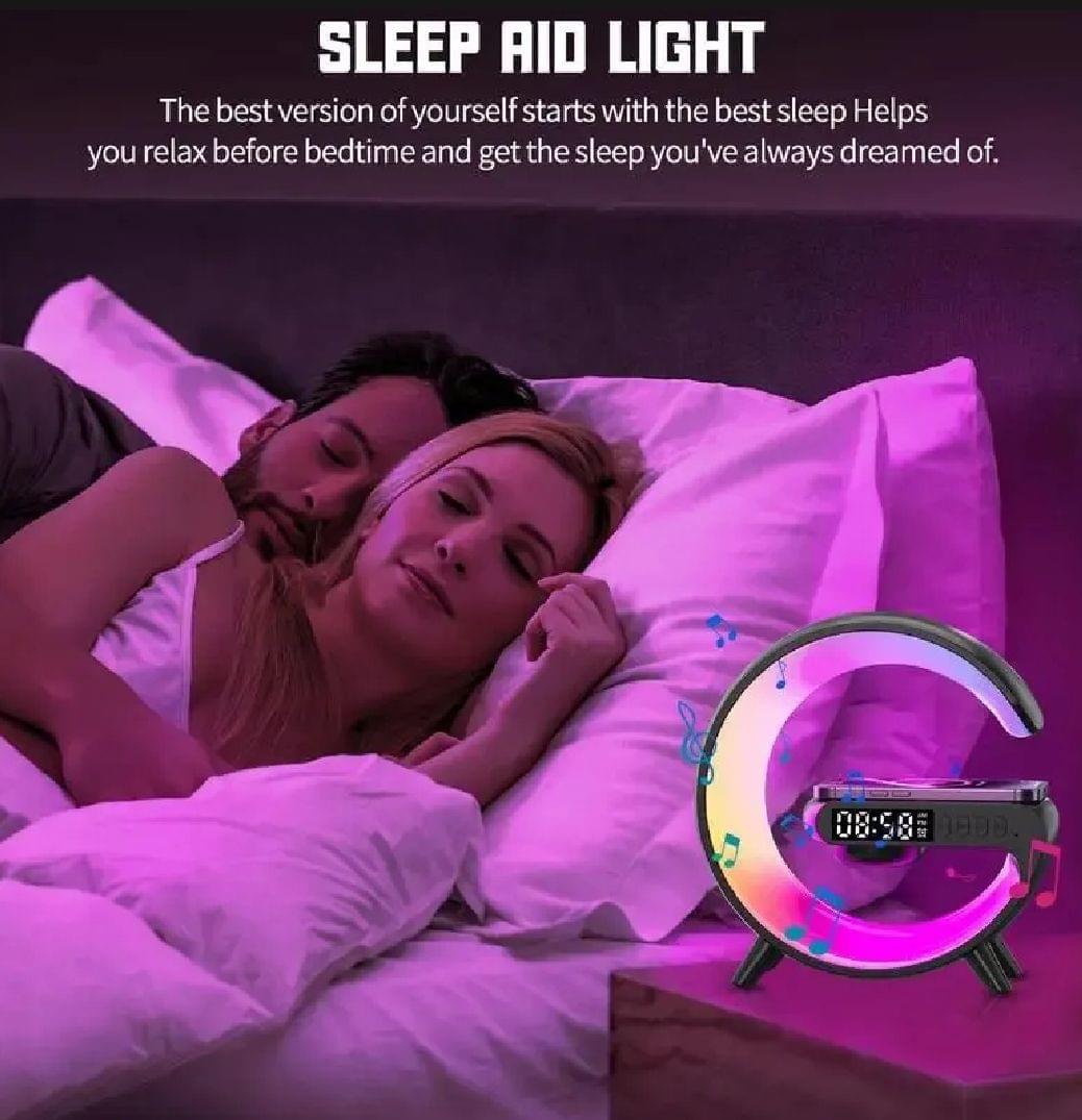 LED Wireless Charging RGB Bluetooth Speaker Clock and Rechargeable Table Lamp - Image 5