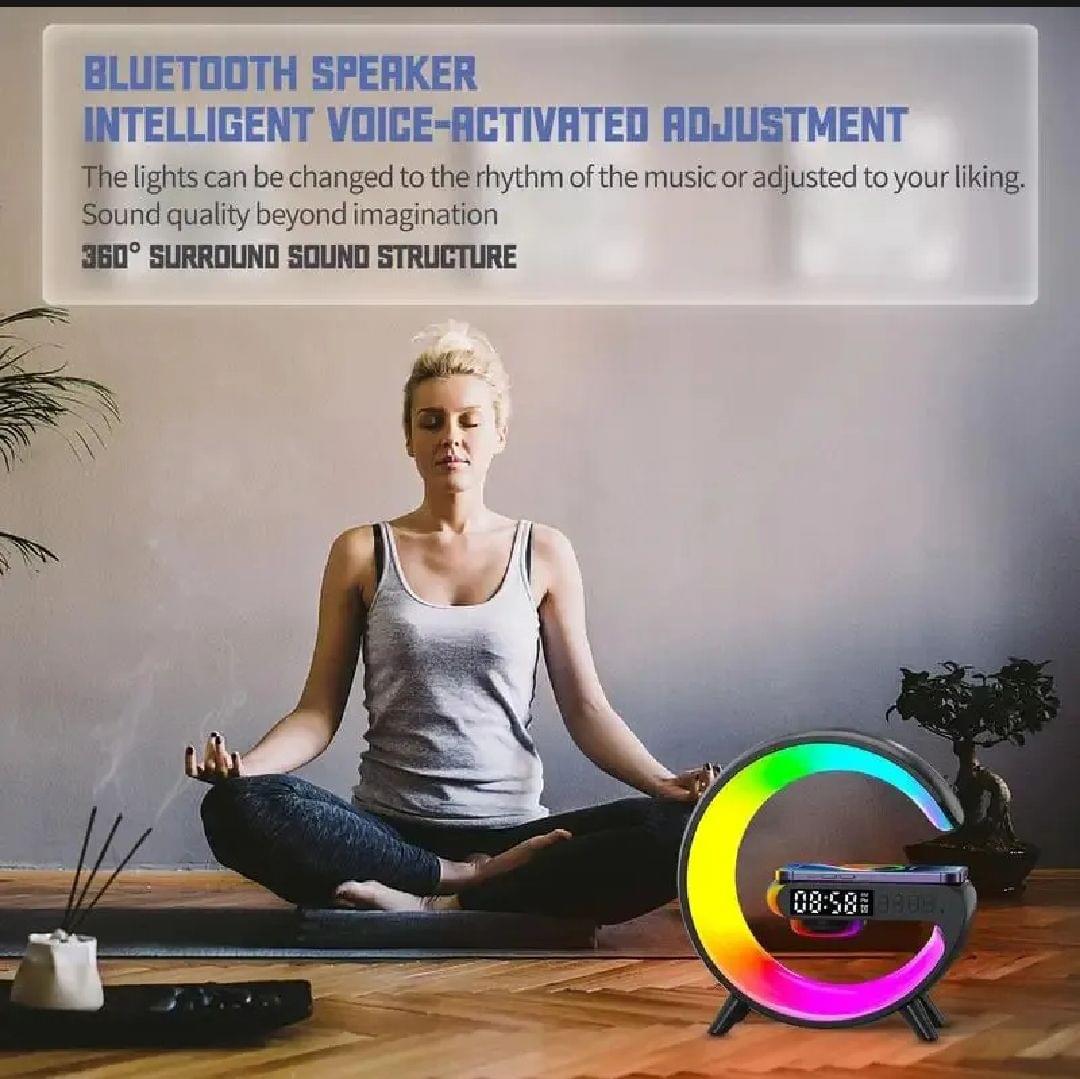 LED Wireless Charging RGB Bluetooth Speaker Clock and Rechargeable Table Lamp - Image 6