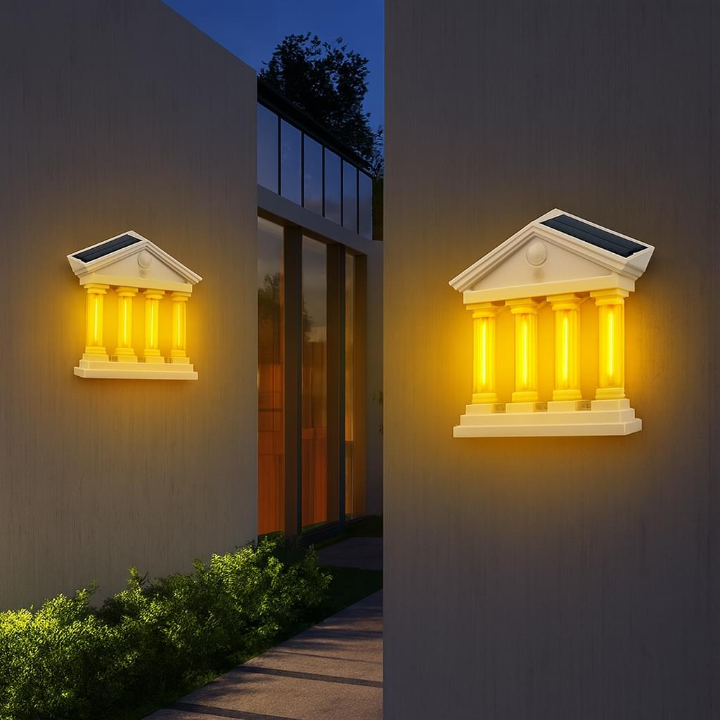 Ancient Architecture Solar-Powered Waterproof Outdoor Lamp - Image 4